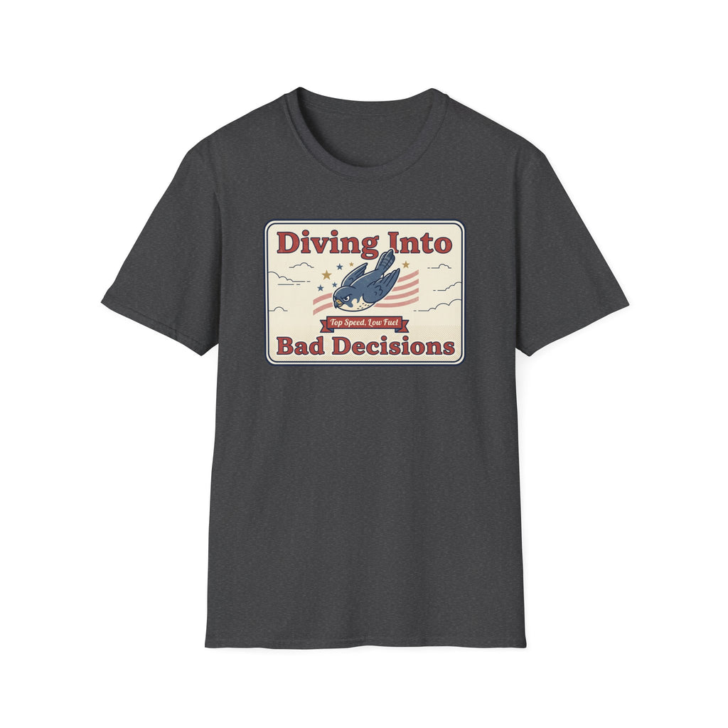 Diving Into Bad Decisions T-Shirt | Retro Shark Graphic