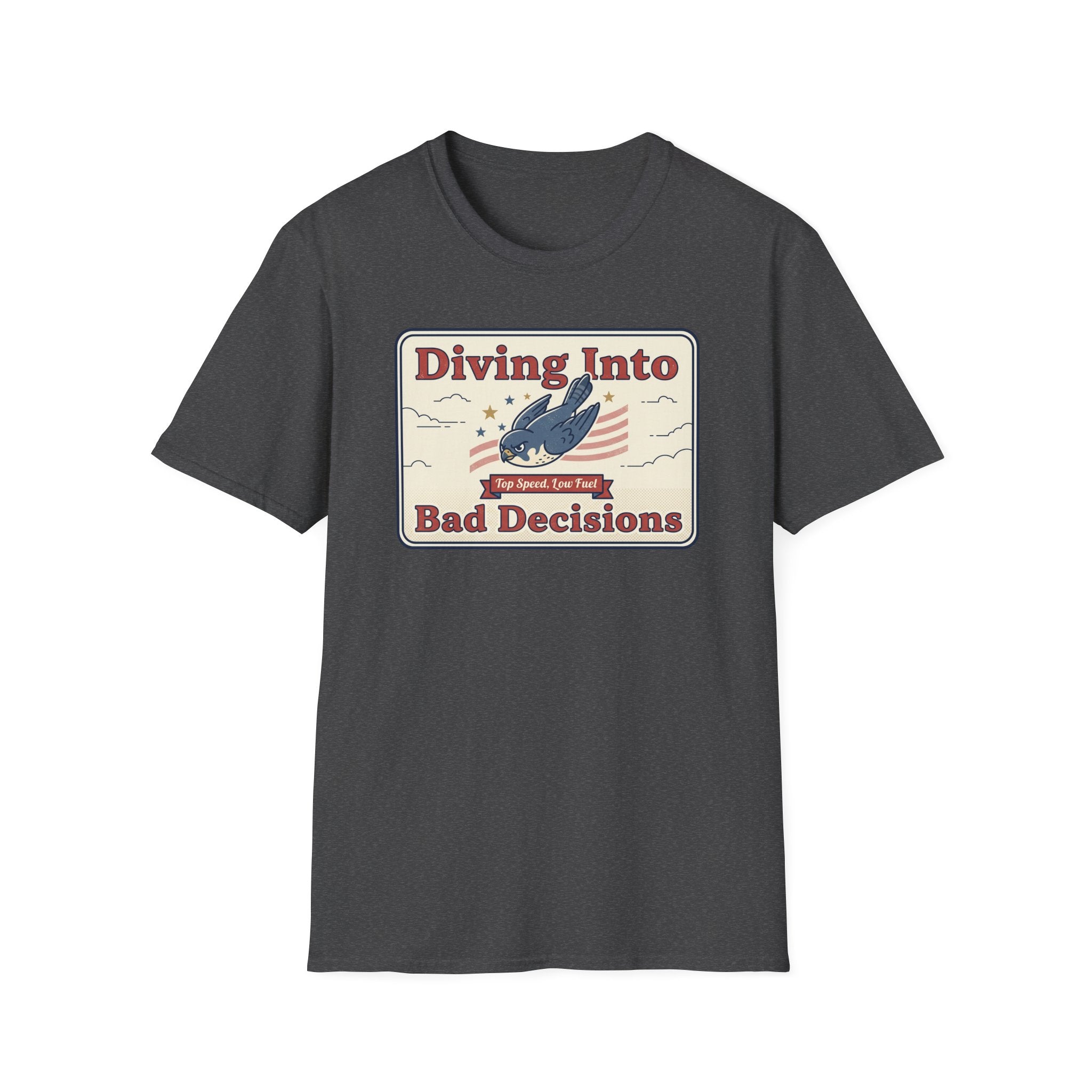 Diving Into Bad Decisions T-Shirt | Retro Shark Graphic