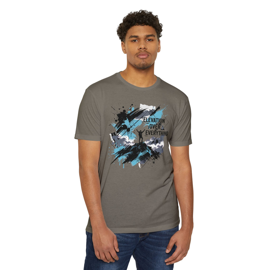 Mountain T-Shirt Elevation Over Everything Silhouette Graphic Tee Hiking Gift Outdoor Adventure Unisex