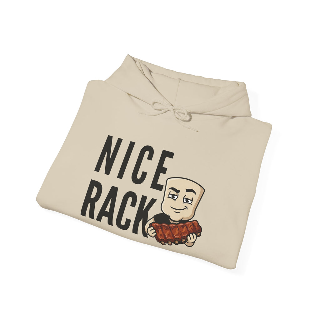 Nice Rack Hoodie | Funny BBQ Rib Graphic Adult Humor Naughty Novelty Sweatshirt Gift
