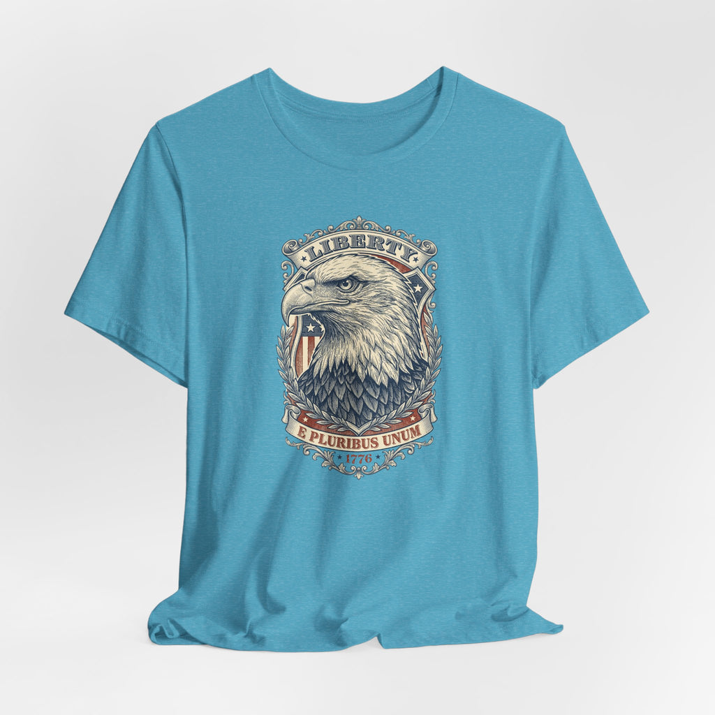 Liberty Bald Eagle tee | Eagle Head Graphic Shirt, E Pluribus Unum design