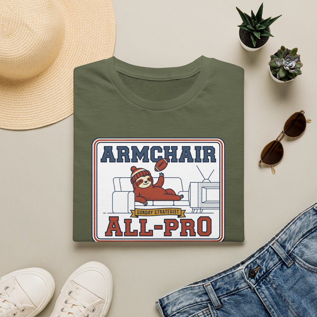 Funny Sloth Football T-Shirt | Lazy Game Day Couch Fan Tee