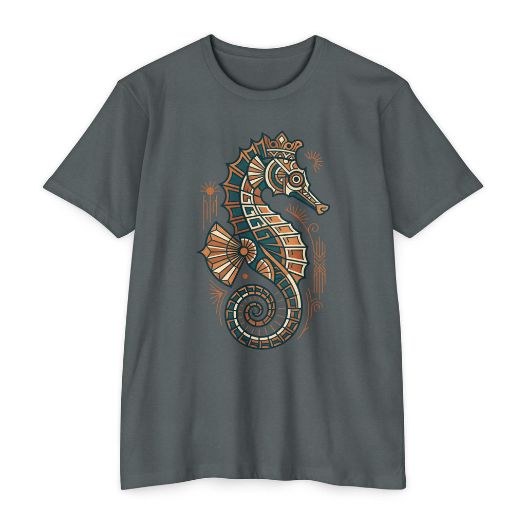 Seahorse T-Shirt Nautical Mosaic Coastal Beach Ocean Art Graphic Tee Sea Lover Gift Unisex