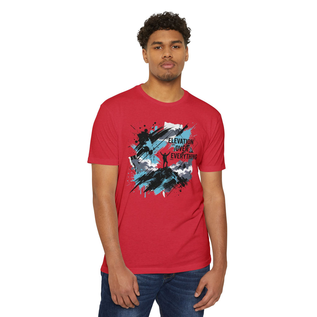 Mountain T-Shirt Elevation Over Everything Silhouette Graphic Tee Hiking Gift Outdoor Adventure Unisex