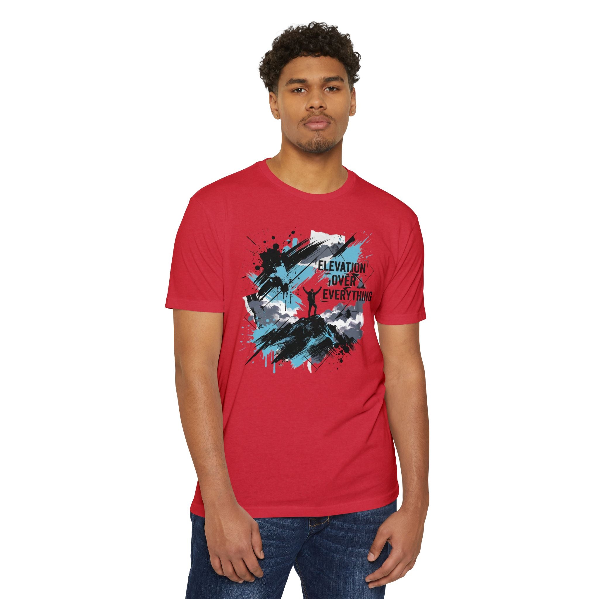 Mountain T-Shirt Elevation Over Everything Silhouette Graphic Tee Hiking Gift Outdoor Adventure Unisex