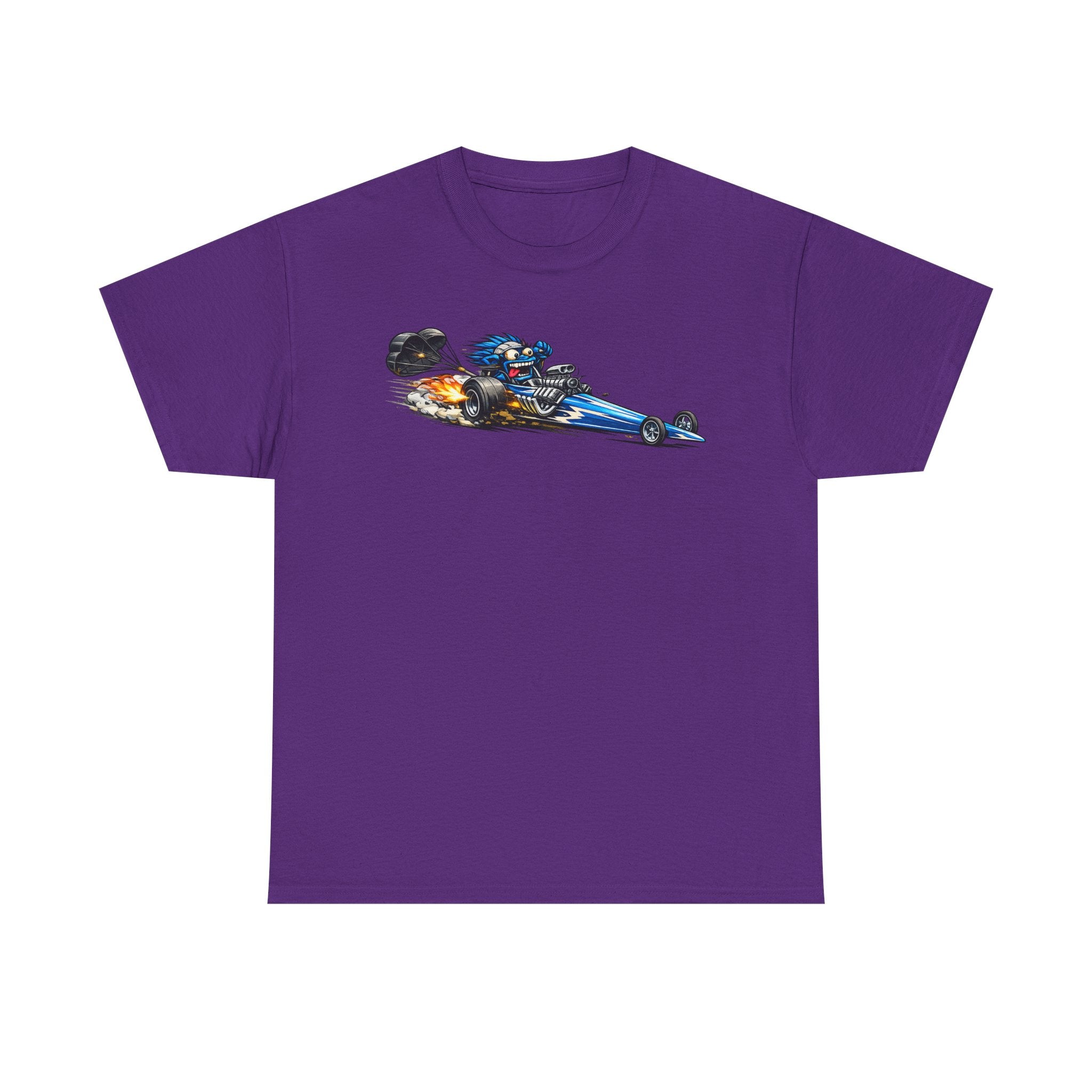 Flaming Dragster Graphic Tee | Retro Hot Rod Racing Car T-Shirt, Unisex Kustom Art Gift