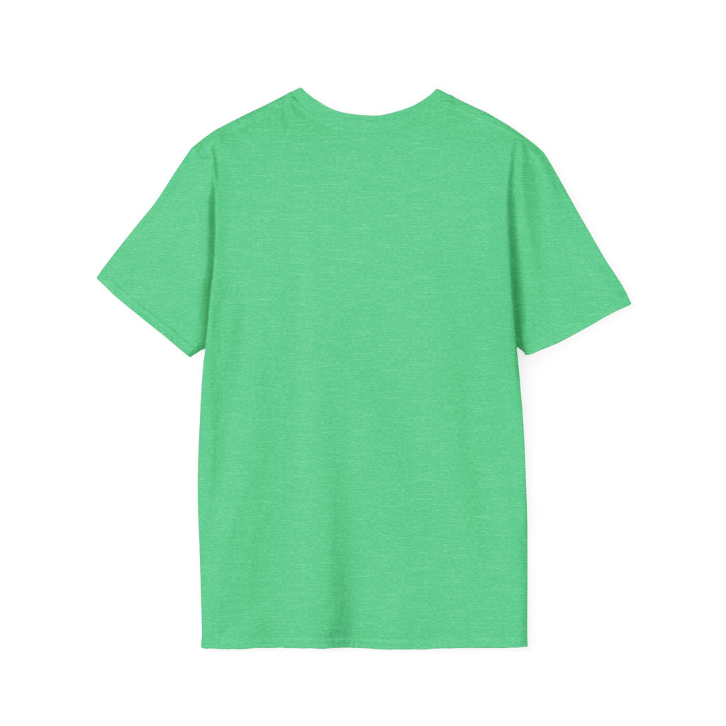 Bright green T-shirt with crew neck, plain front with no visible graphic