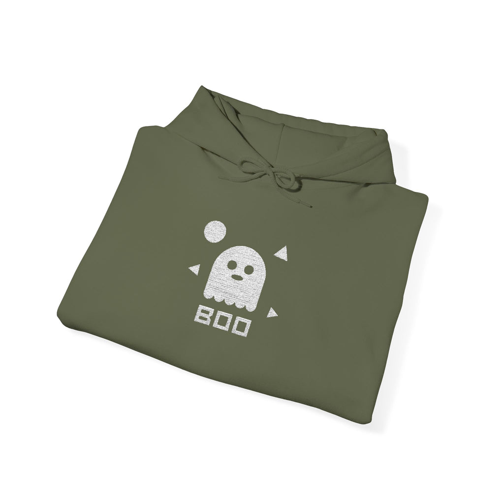 Pixel Ghost Hoodie | Cute Retro 8-Bit Boo Ghost Sweatshirt, Unisex Gamer Halloween Gift Pullover
