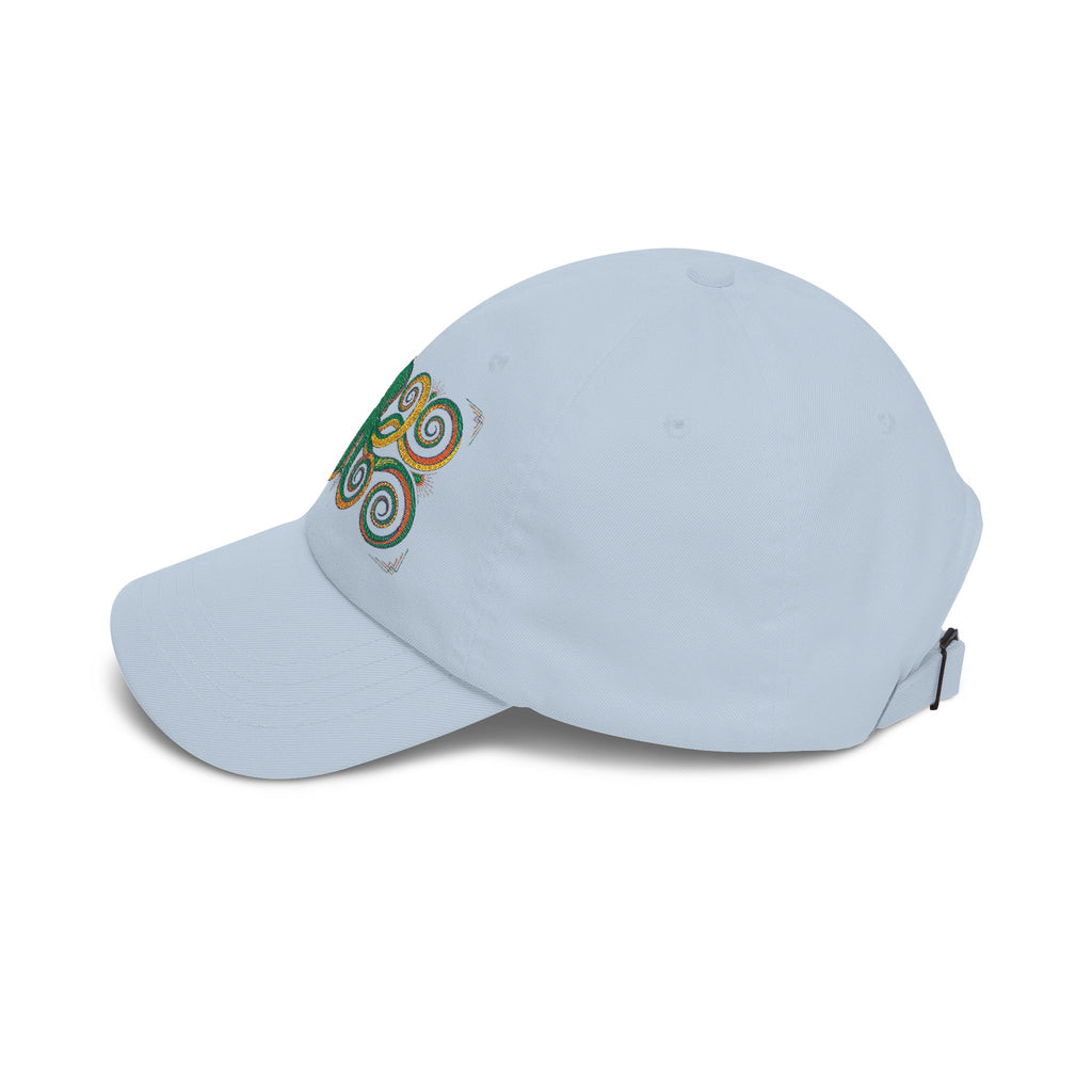 Octopus Swirl Dad Cap — Nautical Green & Gold Embroidered Baseball Hat