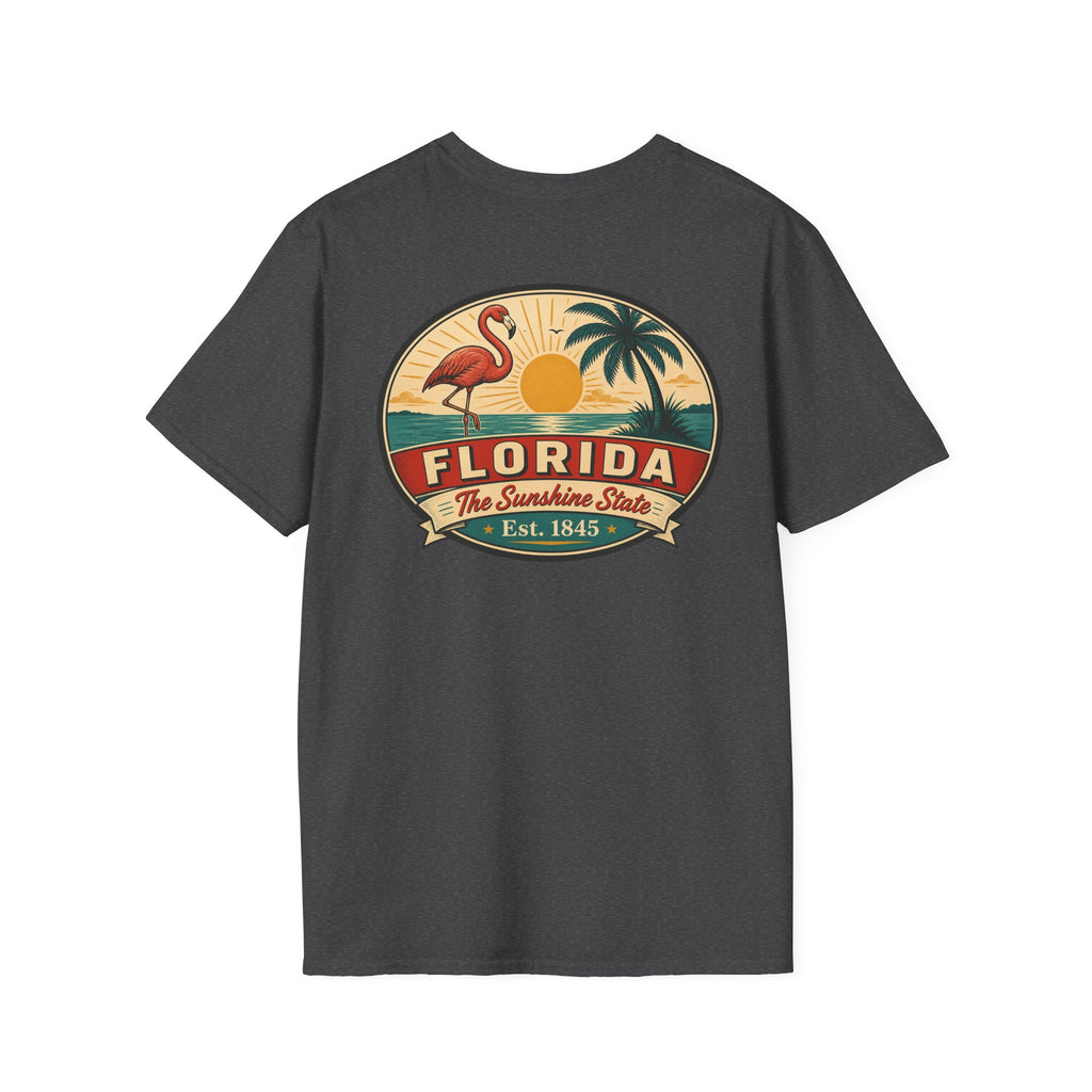 Charcoal T-shirt with Florida badge graphic on chest