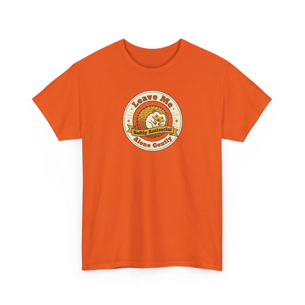 Leave Me Alone Softly Antisocial T-Shirt | Funny Introvert Hedgehog Graphic Tee