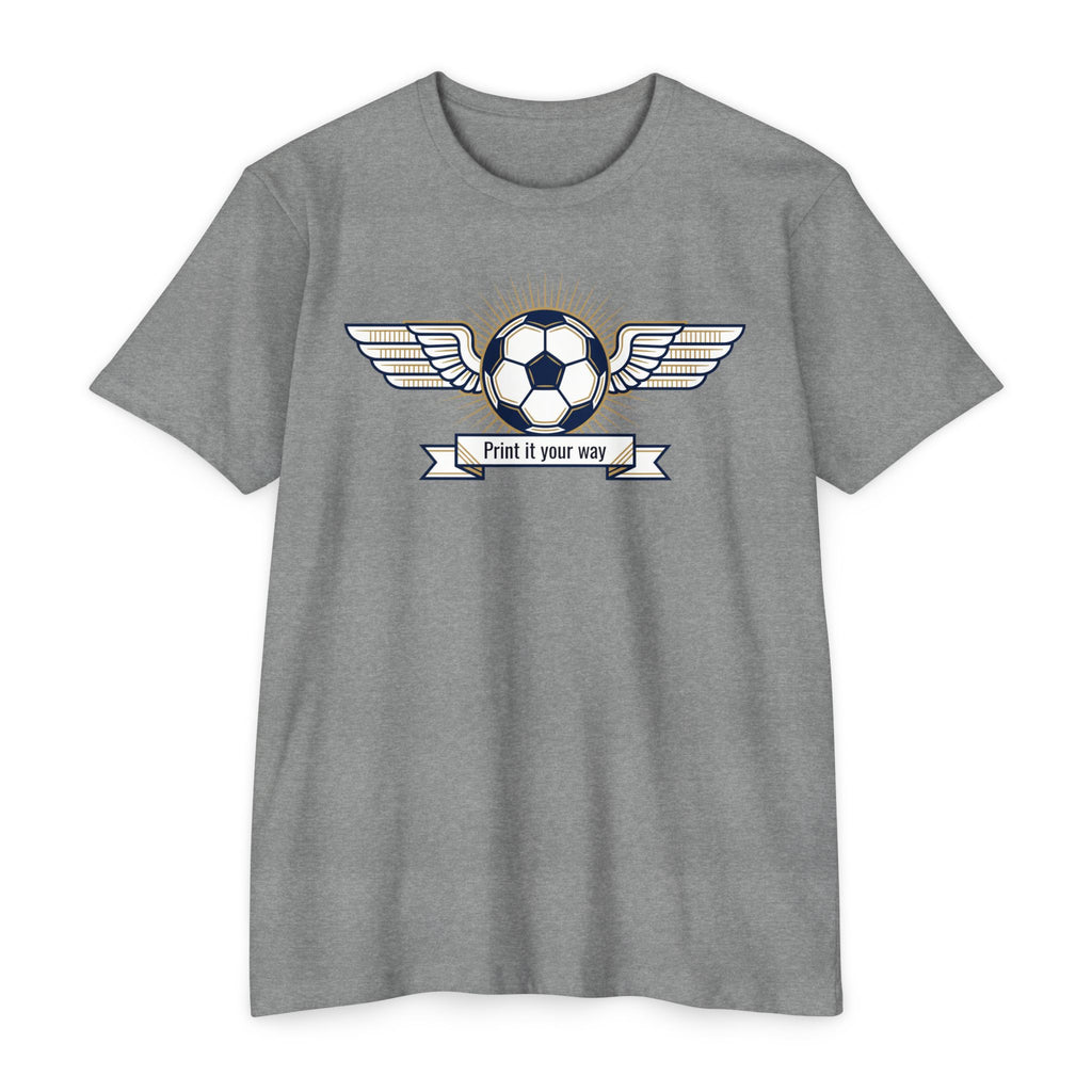Custom Vintage Soccer T-Shirt Personalized Winged Soccer Emblem Tee Add Your Name or Team Soccer Gift