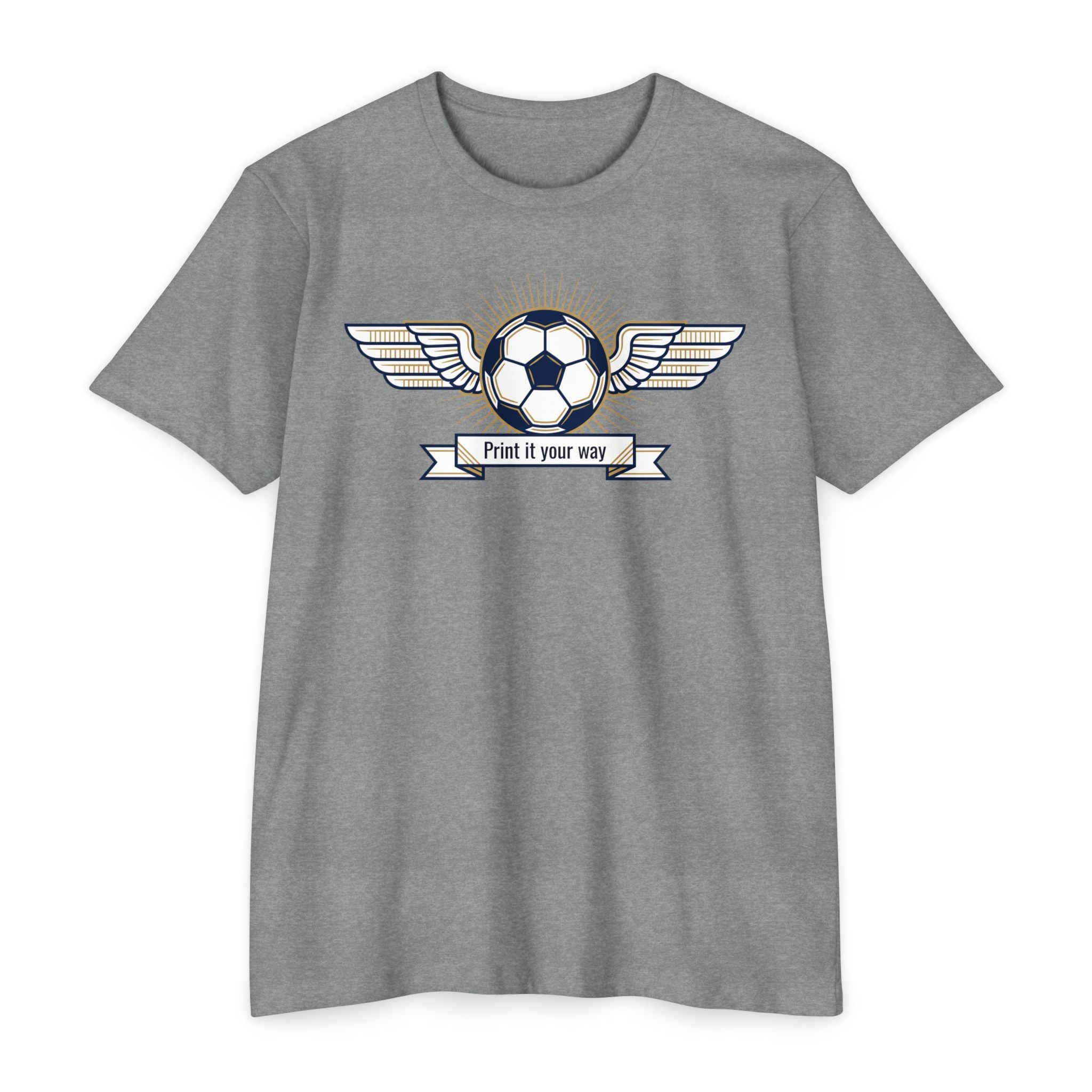 Custom Vintage Soccer T-Shirt Personalized Winged Soccer Emblem Tee Add Your Name or Team Soccer Gift