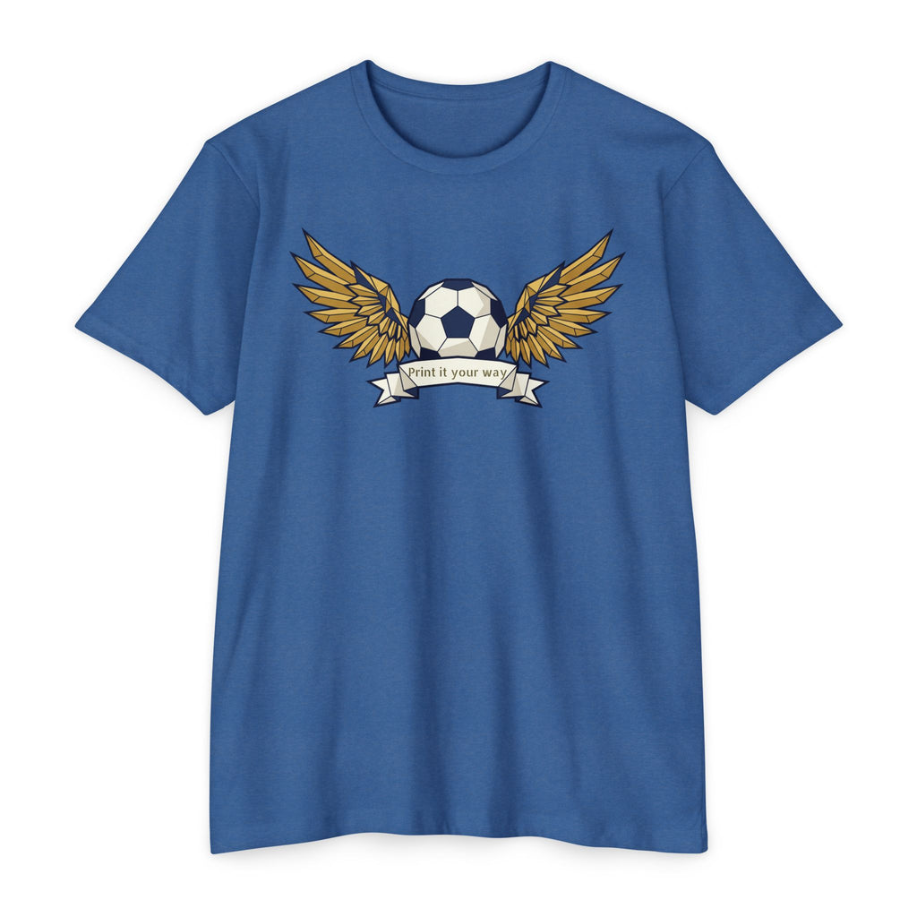 Custom Soccer T-Shirt Personalized Winged Soccer Ball Banner Tee Add Your Name or Team Gift Unisex