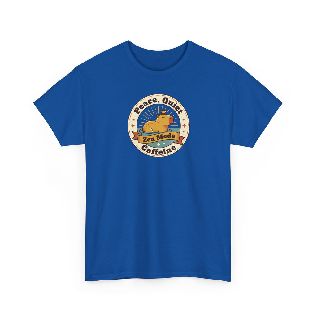Peace Quiet Caffeine T-Shirt | Funny Zen Mode Capybara Graphic Tee