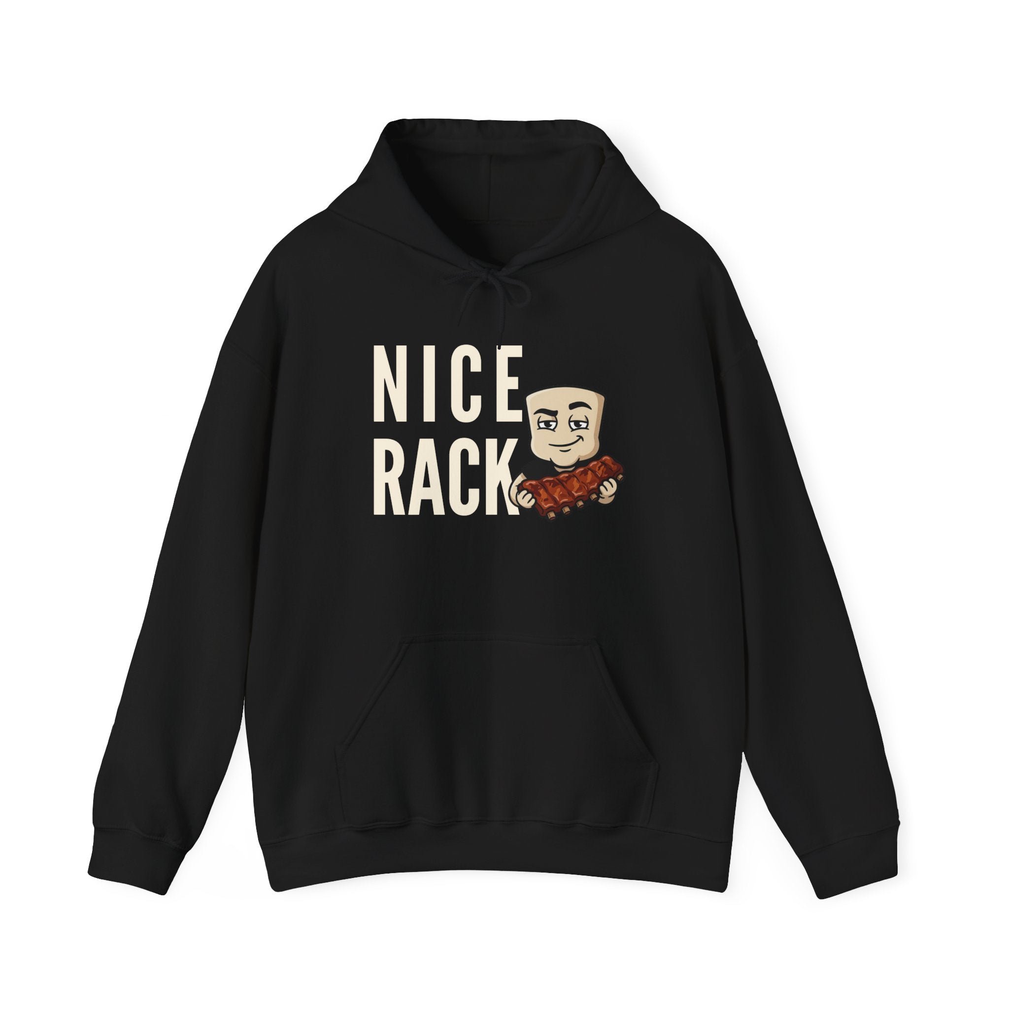Nice Rack Hoodie | Funny BBQ Rib Graphic Adult Humor Naughty Novelty Sweatshirt Gift