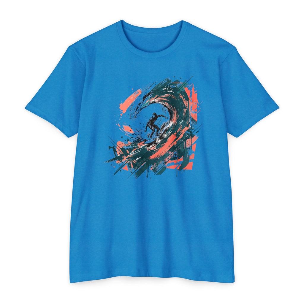 Surfer T-Shirt Wave Paintbrush Art Abstract Ocean Surf Graphic Tee Surfer Gift Beach Lover Unisex