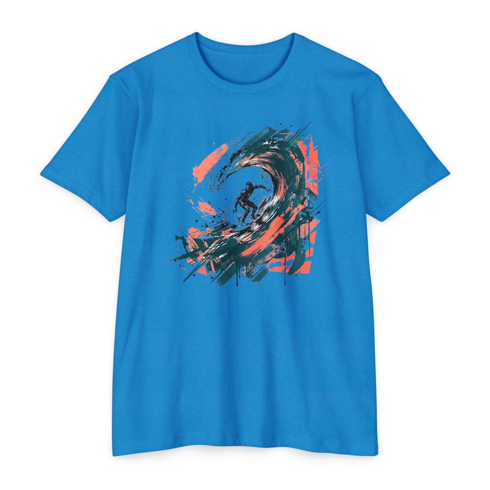Surfer T-Shirt Wave Paintbrush Art Abstract Ocean Surf Graphic Tee Surfer Gift Beach Lover Unisex