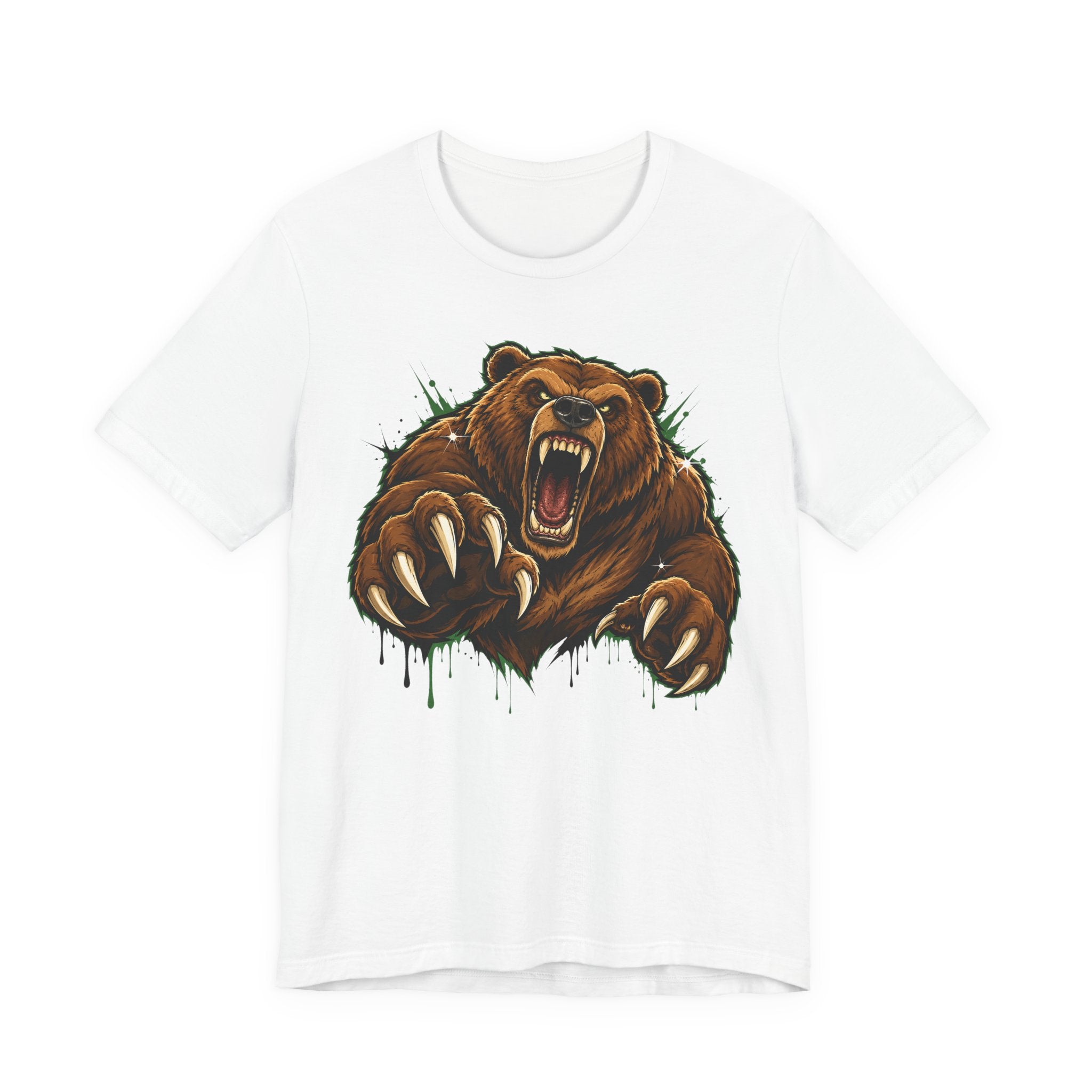Roaring Grizzly Bear Tee | Fierce Claw Illustration, Wild Animal Graphic Shirt, Unisex Gift