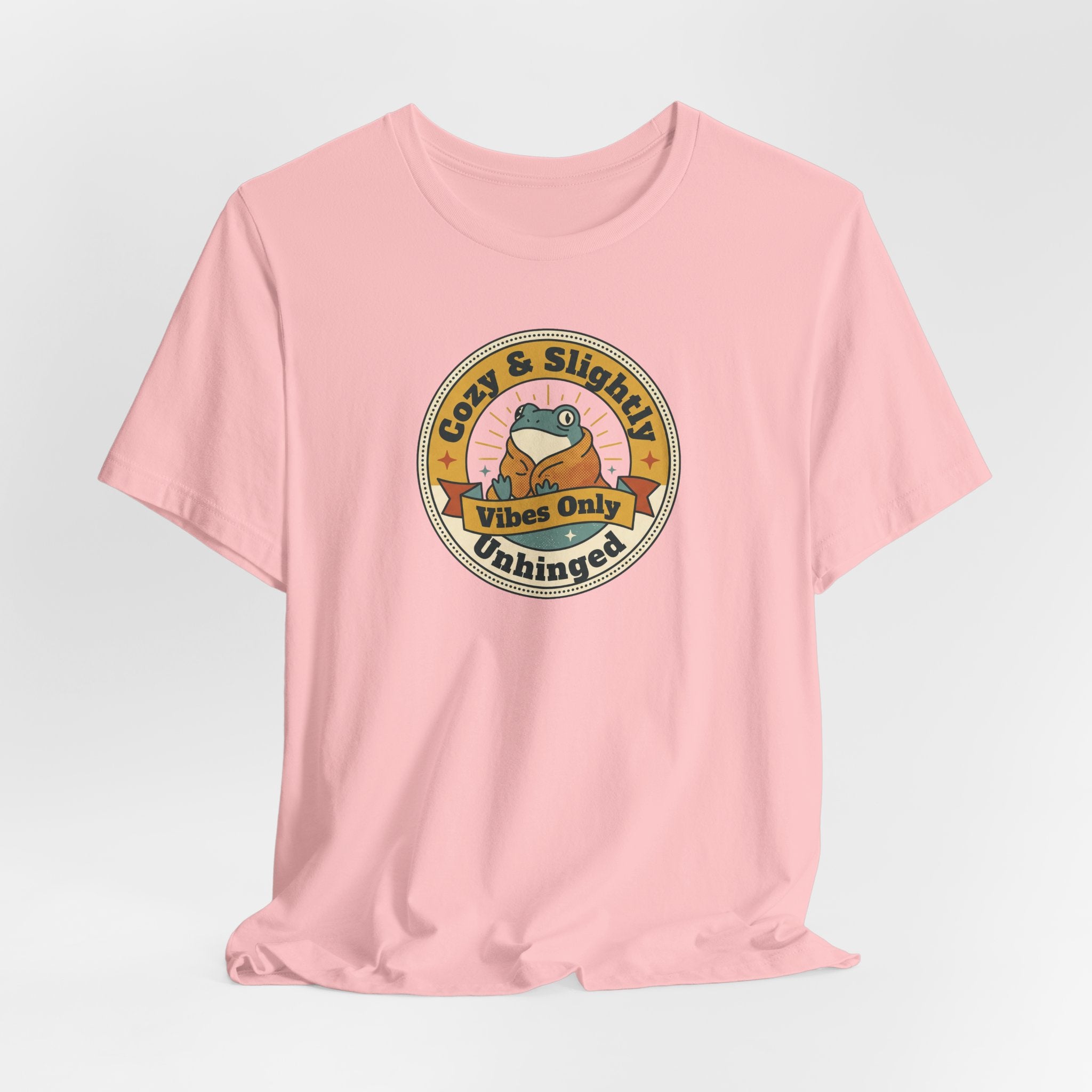 Cozy & Slightly Unhinged Vibes Only T-Shirt | Retro Sloth Graphic Tee