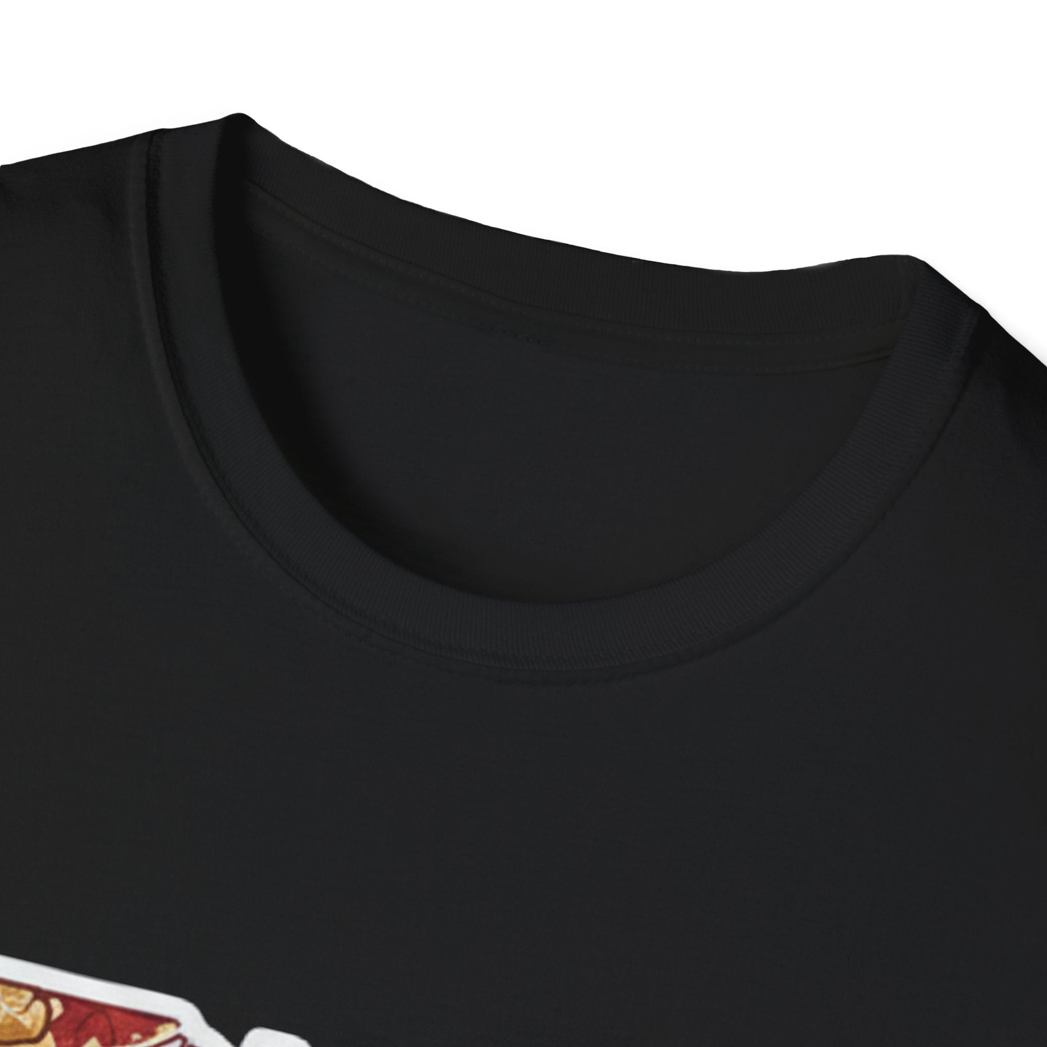 Black crew neck T-shirt collar detail